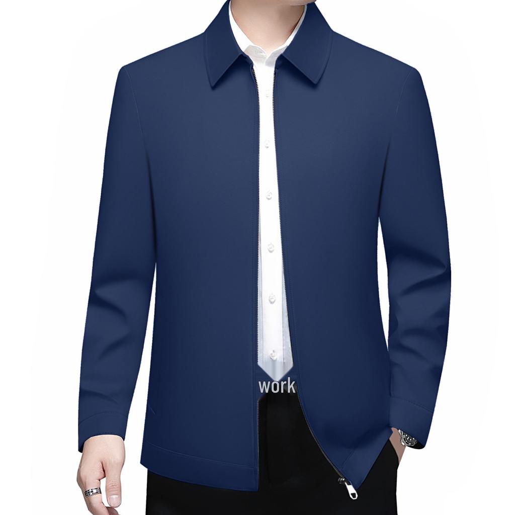 Trendy Executive Spring/Autumn Jacket for Middle-Aged Men - Business Casual Lapel Coat 2026