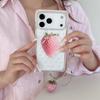 Ins Pink Strawberry for Apple 16 Mobile Phone Case iPhone17promax Square 15 Girl 14 Protective Case