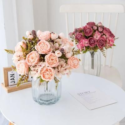 1Pc Artificial Flowers Silk Hydrangea Peony for Christmas Wreath Wedding Garden Arch Party Home Bonsai Decoration Diy Scrapbook