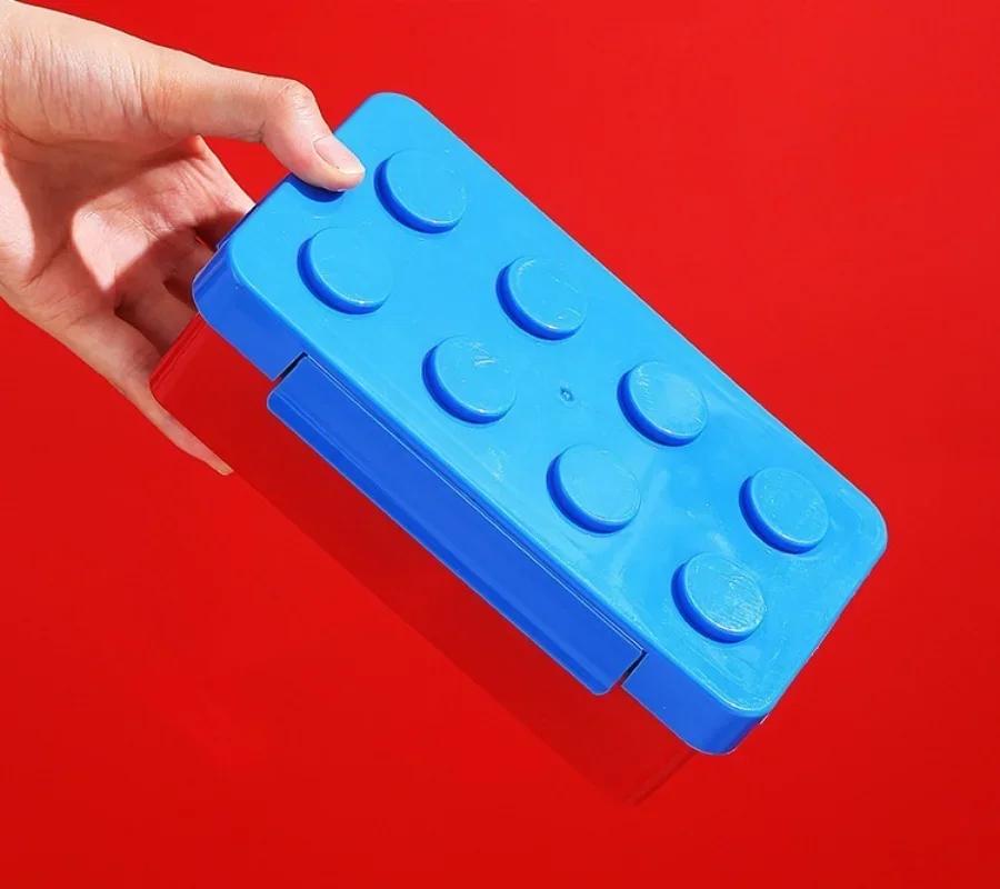 Mattoncini da Costruzione Fai da Te per Bambini Lunch Box Divertente Contenitore per Alimenti Bento Set di Stoviglie per Bambini Accessori da Cucina