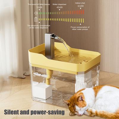 1.5L Transparent Pet Water Fountain Automatic Cat Drinking Dispenser with 3 Filter Sponge Electric Pet Drink Bowl for Indoor Cats Dogs