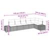Garden Sofa Set 6 Pieces Brown and Red Poly Rattan