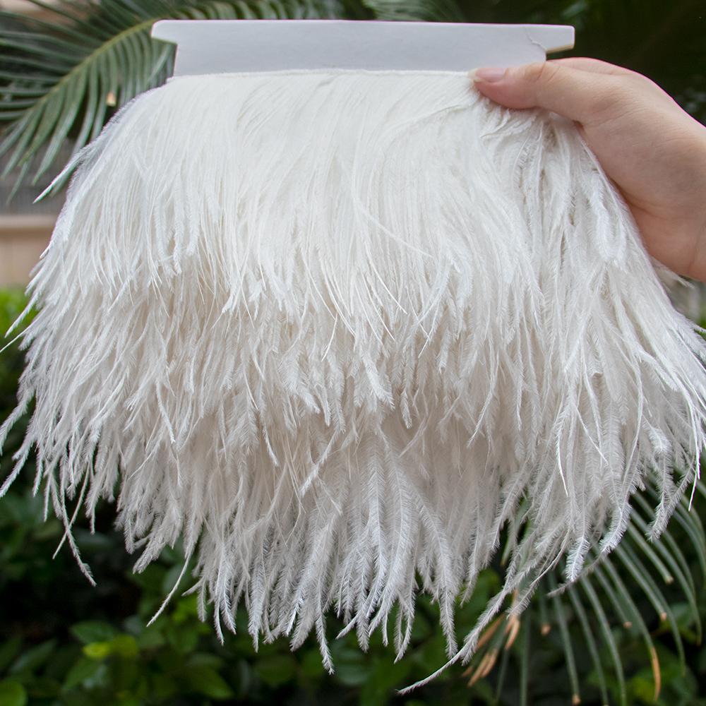Feather1 Meter/lot Ostrich Feather Trim 10-22cm for Sewing Dress Costume Carnival Wedding Decoration DIY Craft Hair Accessories