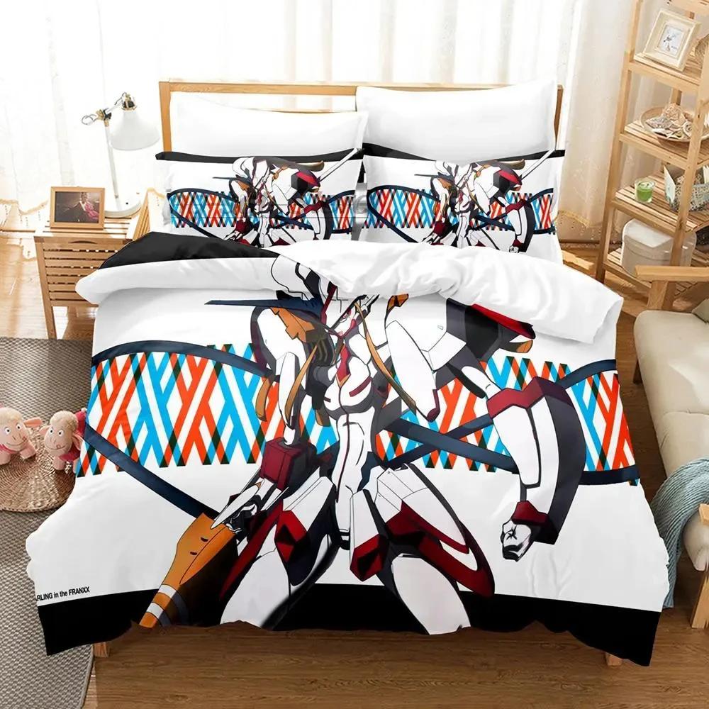 Darling In The Franxx Bedding Set Boys Bedroom Duvet Cover Set 3D Bed Sheet Single Twin Full Queen King Size Duvet Cover Bed Set