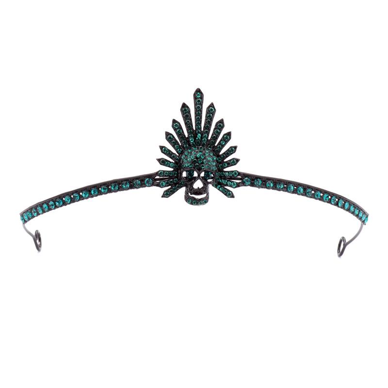 Gothic Skull Queen Crown Headband for Halloween