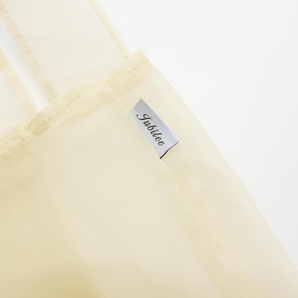 Jubilee Organdy Tote Bag LightBlue 002 Cute Cat 3D Embroidery Lightweight Sheer Sub Bag Eco Bag