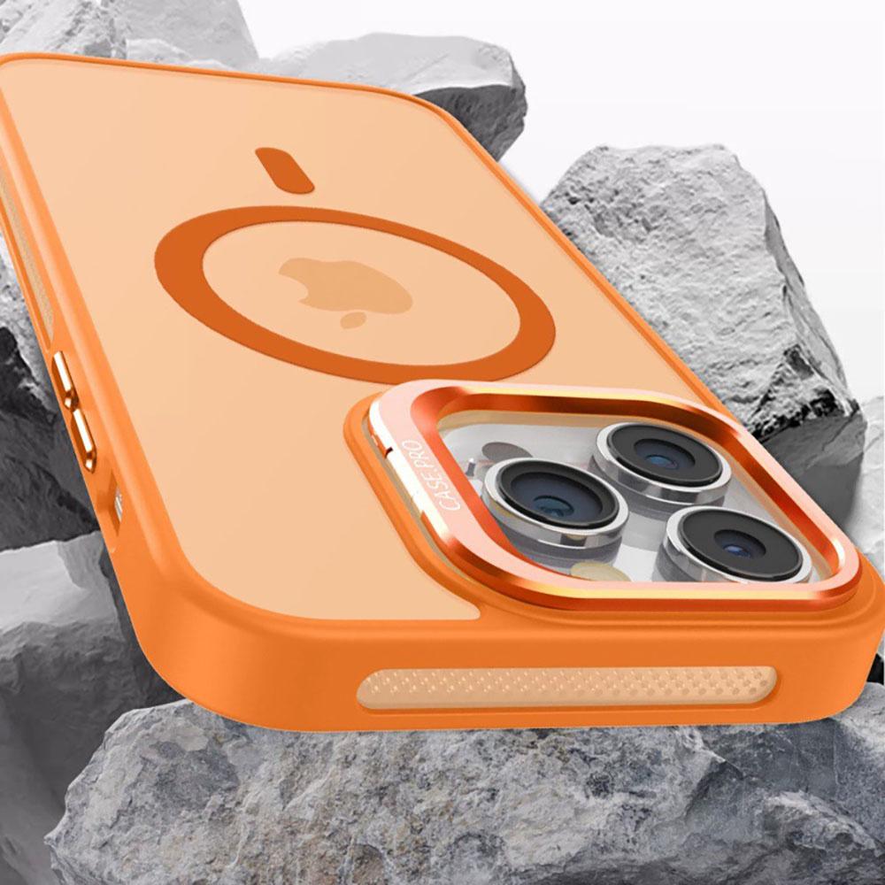 For Magsafe Stand Glass Lens Protection Phone Cases For iPhone 16 15 14 13 12 11 Pro Max Plus Shockproof Matte Magnetic Cover