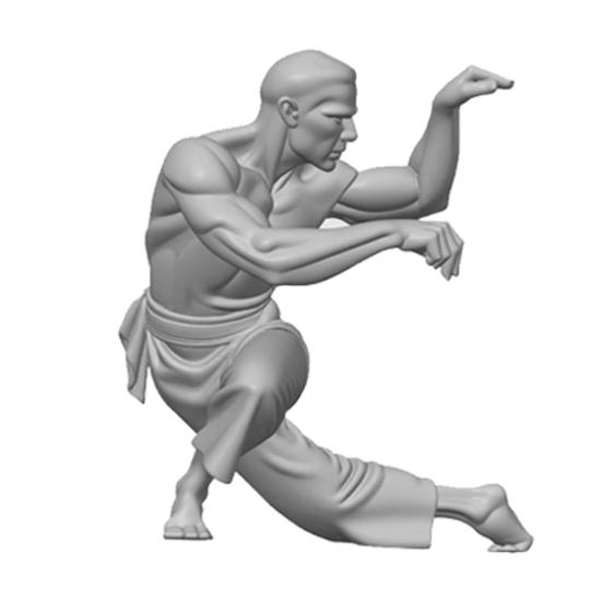 3D-gedruckte Kung-Fu-Figur Kung-Fu-Meister-Statue mit exquisiter Textur Stabile Basis