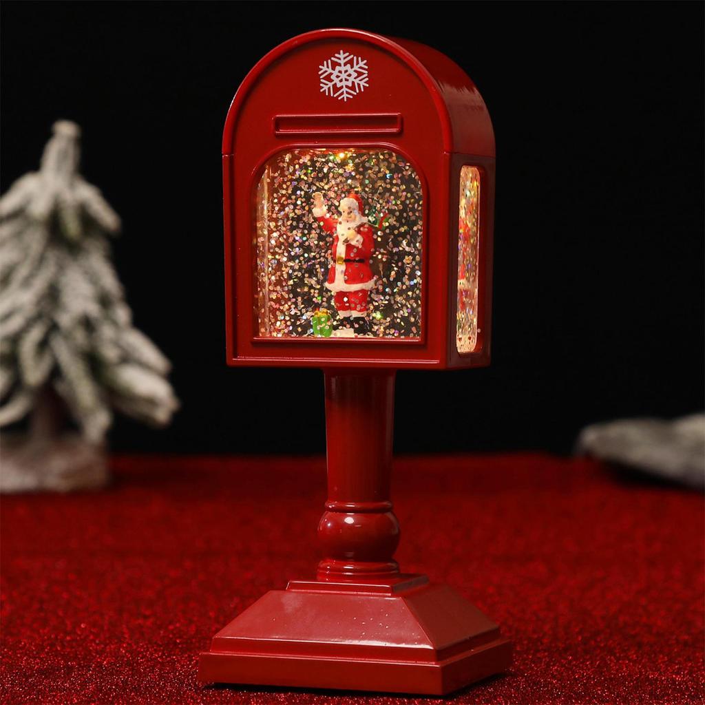 Christmas Snow Globe Lantern Glitter Water 8x7x20cm Gifts Ornament Decoration for