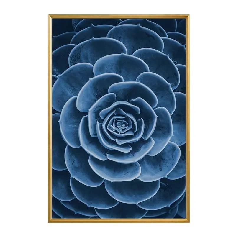 Nordisch Schlichte Wandkunst Blaues Pflanzenblatt Löwenzahn Sukkulente HD Leinwandgemälde Zuhause Wohnzimmer Schlafzimmer Dekorativ