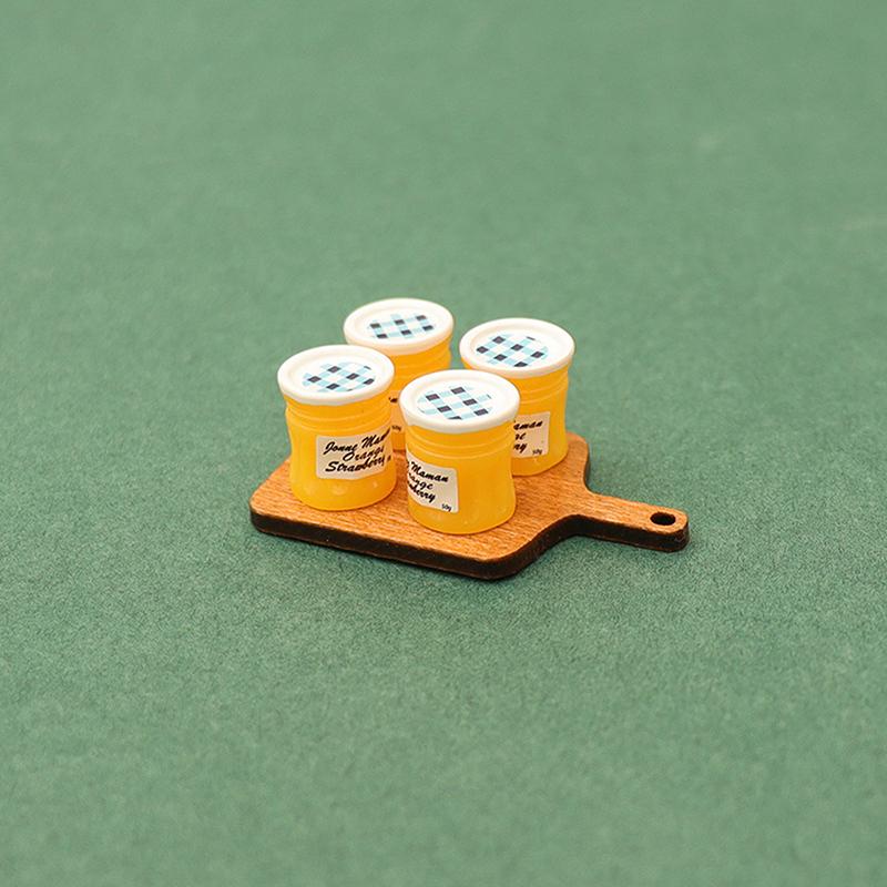 5Pcs/Lot Dollhouse Diy Accessories Miniature Coffee Can Bread Spread Fruit Sauce Jam Food Model Kitchen Decor Toy