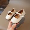 Toddler Pearl Decor Magic Tape Glossy Mary Jane Casual Leather Shoes