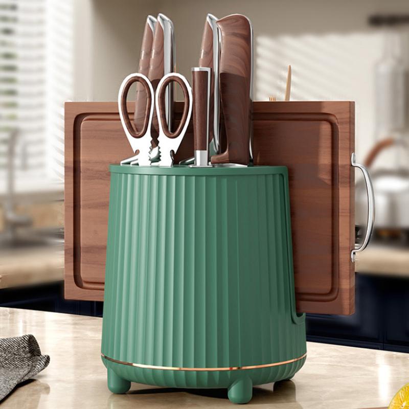 Kitchen Multi-function Knife Holder Countertop Rotating Kitchen Knife Holder Chopstick Cage Knife Storage Rack