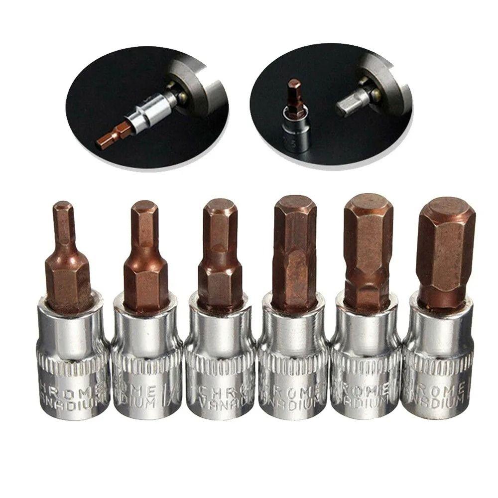 1 Stück Innensechskant Schraubendreher Bit Manuelles Werkzeug Teile H3 H4 H5 H6 H7 H8 H10 Vierkant Antrieb Schraubenschlüssel Bit 1/4'' 3/8"