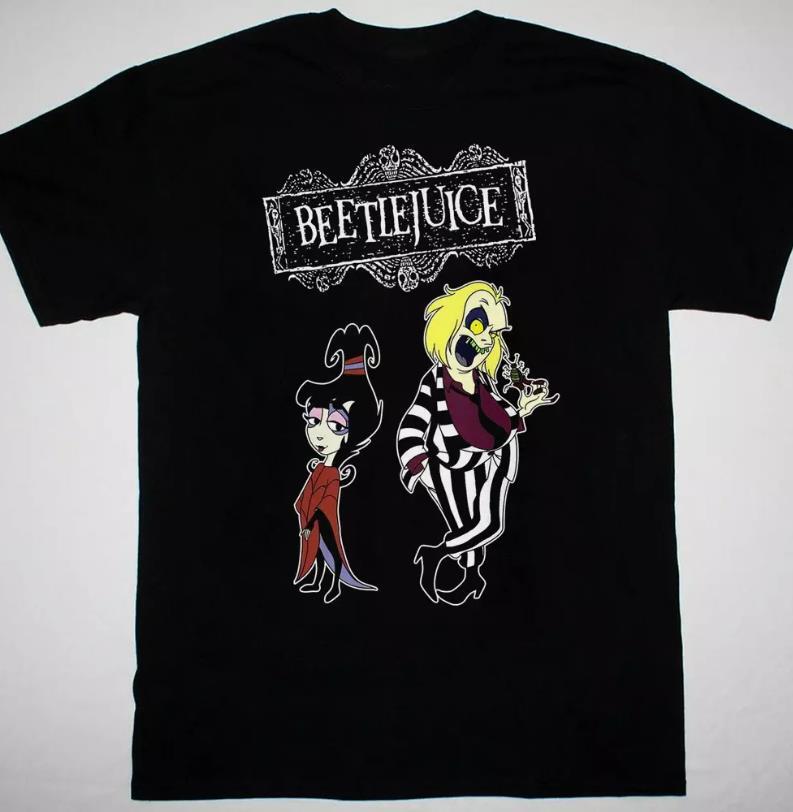 Beetlejuice cartoon BLACK T-shirt Unisex NEW Tee All sizes