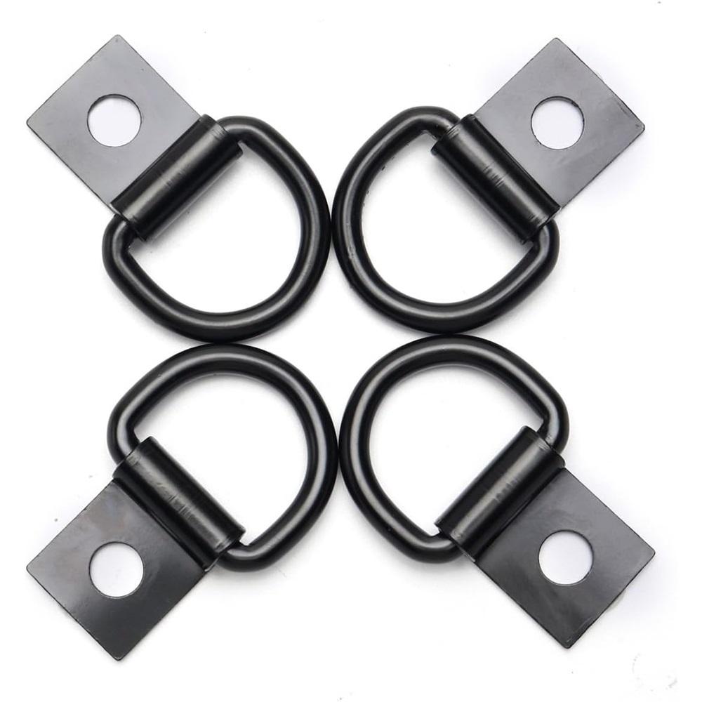 Heavy-Duty Steel D-Ring Tie-Down Anchor Set – 1/4" Thick, 2400 Lbs Capacity, Electrophoretic-Coated, For Trailer, RV, Truck Bed, Garage – 4/8 Pack