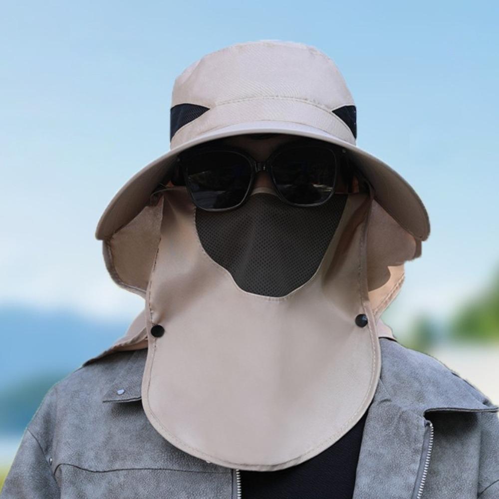 Detachable Bucket Hat Face Neck Protection Fisherman Hat New Sunscreen Hat Outdoor Sports