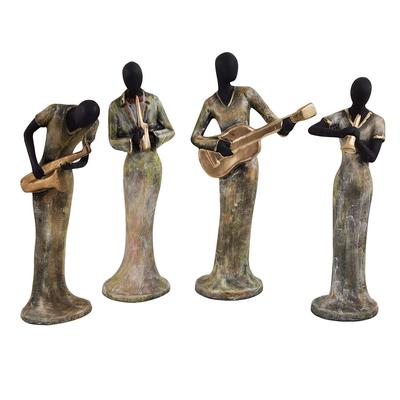 Latest Resin Ladies Playing Musical Instrument Showpiece, X-Large, Set of 4