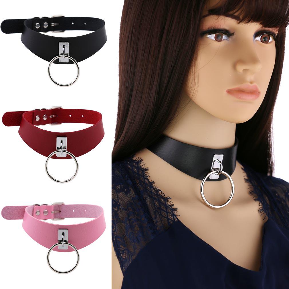 Harajuku Hip-Hop Punk O-Ring PU Leather Necklace Collar