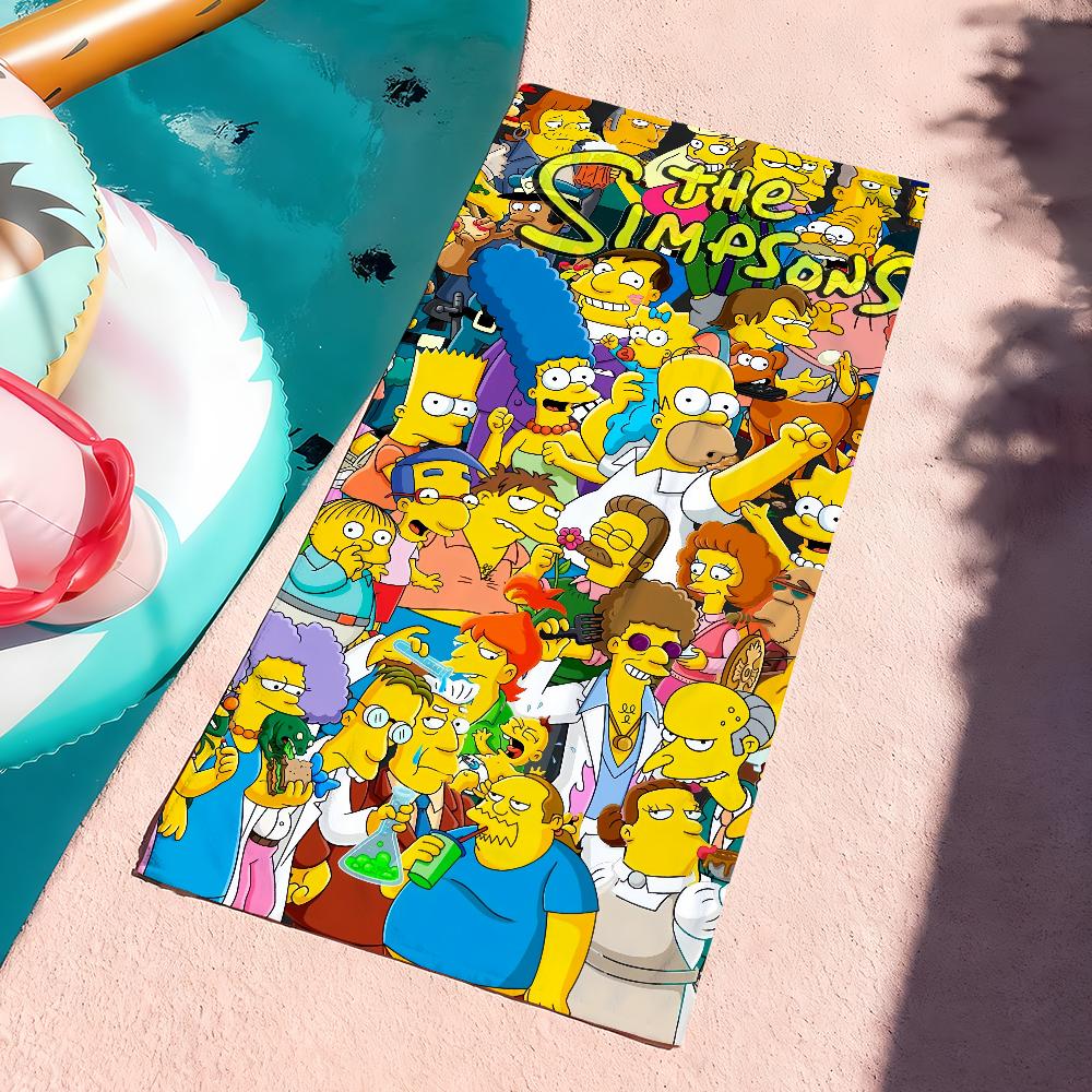 Cartoon Fun Cute Towel Soft Pool Gift For Travel Gym Shower Camping Quick Dry Sports The S-Simpsons-S Large Beach Towels