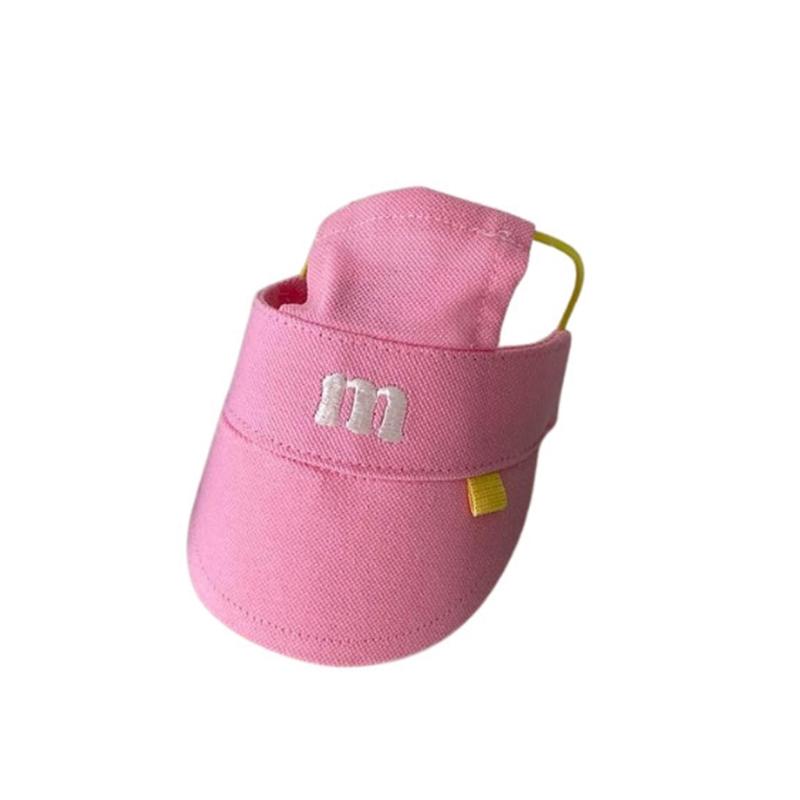 

Embroidery Pet Sun Hat For Dog Cats With Adjustable Belt Breathable Headwear Sunproof Hat Pet Fashion Accessory M