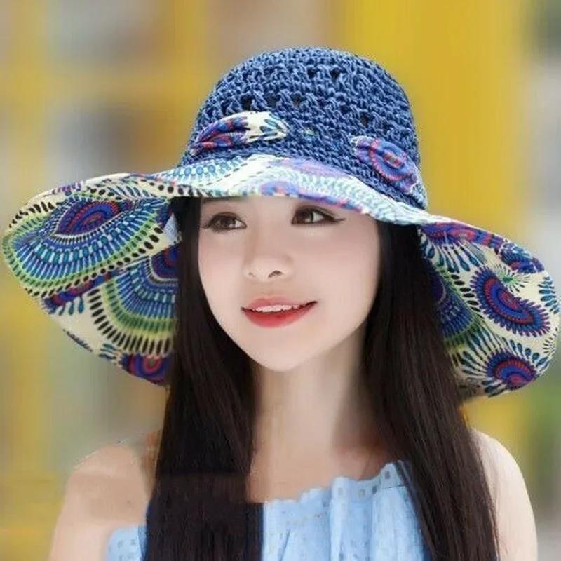 Summer New Large Eave Dome Women's Beach UV Protection Large Beach Sun Hat Sunshade Sun Protection Straw Hat Outing Accessories