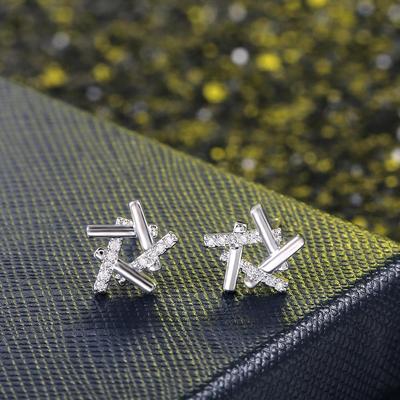 Trendy Geometric Zircon Earrings - Japanese & Korean Style Fashion Jewelry for Women