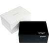 Seiko Men's Square Design Quartz Watch White Dial Black Leather Band