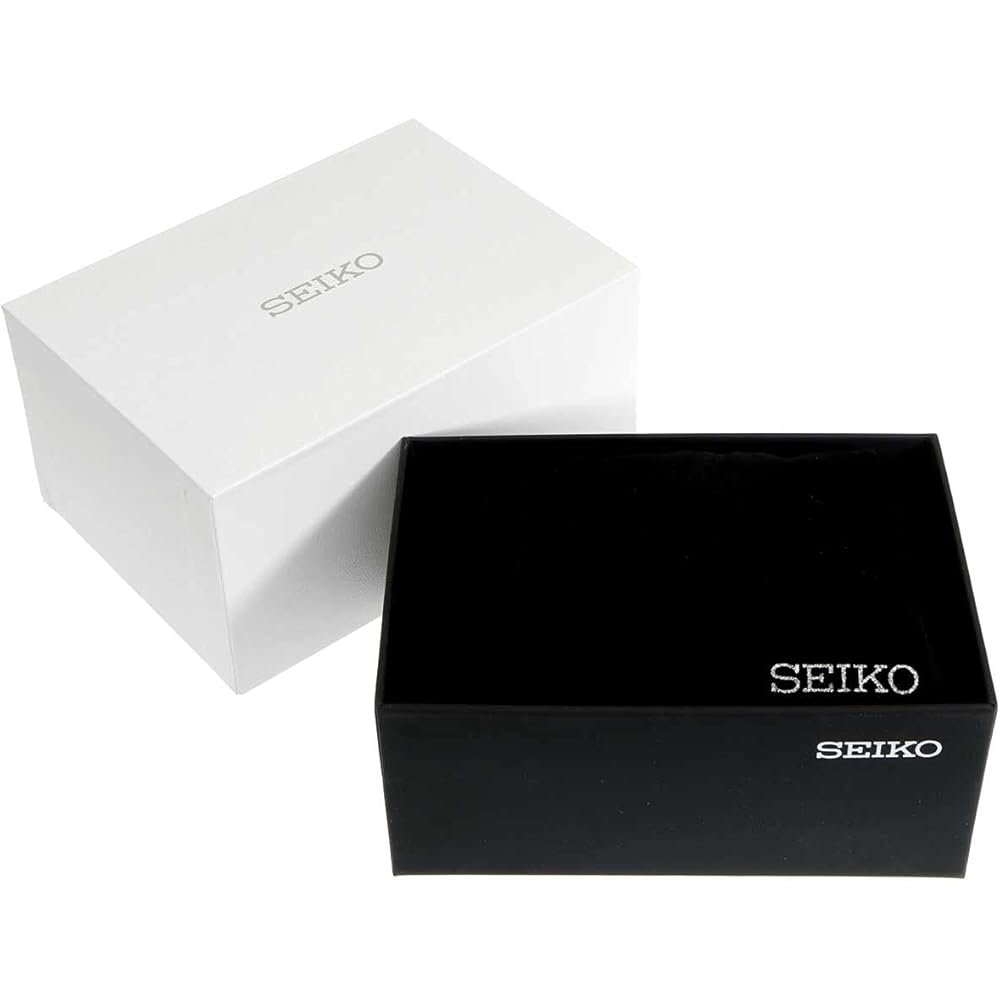 Seiko Men's Square Design Quartz Watch White Dial Black Leather Band