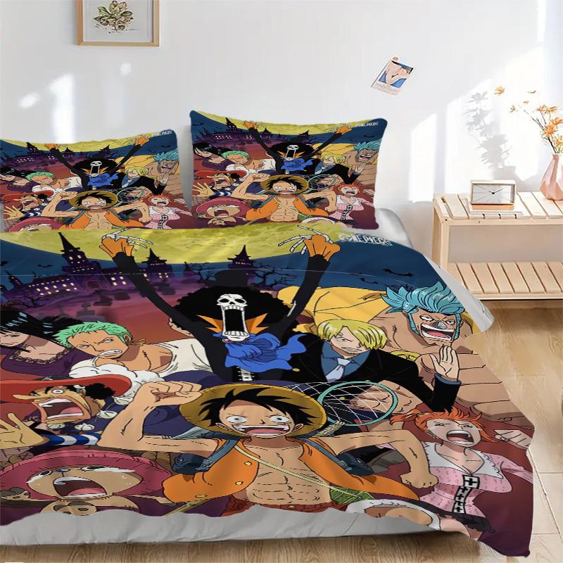 One Piece Bedding 3 Piece Set HD Print Duvet Cover Pillowcases for Teens Adult Bedroom Decoration Christmas Gift C352