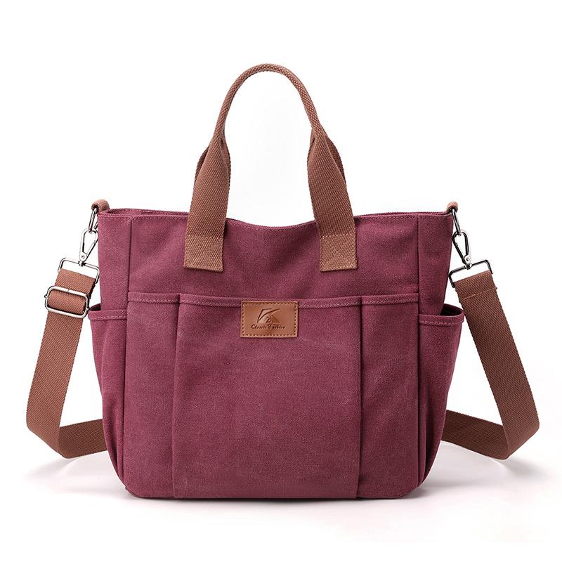 Plátěná crossbody taška velké kapacity v korejském stylu pro ženy - Trendy móda 2025