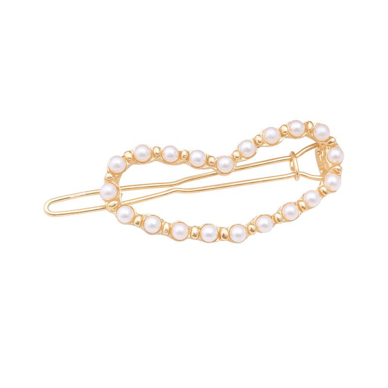 Customized Early Spring Accessories Imitation Pearl Hairpin Female Love Triangle Side Clip Stall Small Jewelry Batch + Hair Accessories