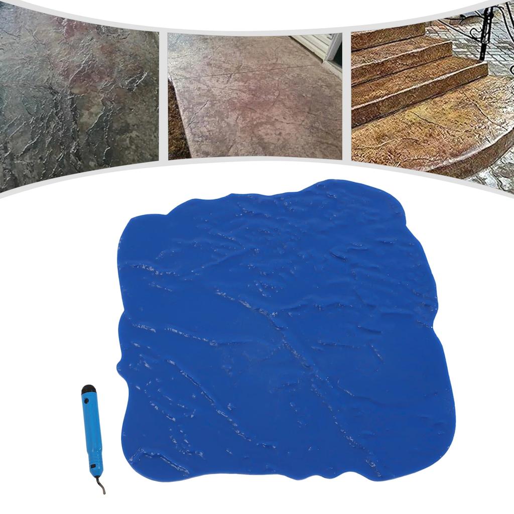 Reusable Concrete Printing Pad with Seamless PU Stone Texture, Durable and Flexible Pattern Compression Mold Suitable for DIY