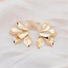 Irregular Flower Petal Smooth Metal Exaggerated Golden Big Drop Earrings for Women Geometry Punk Ear Party Jewelry