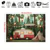 Polyester Jungle camping theme background banners, RV and tent outdoor adventure scenes, suitable for parties, photography