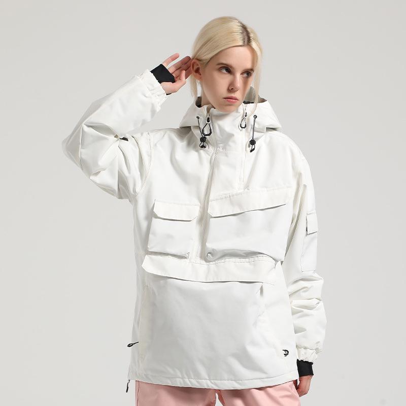 New American Style Waterproof Ski Suit: Warm Snowboard Jacket with Multi-Pocket Design for Men and Women