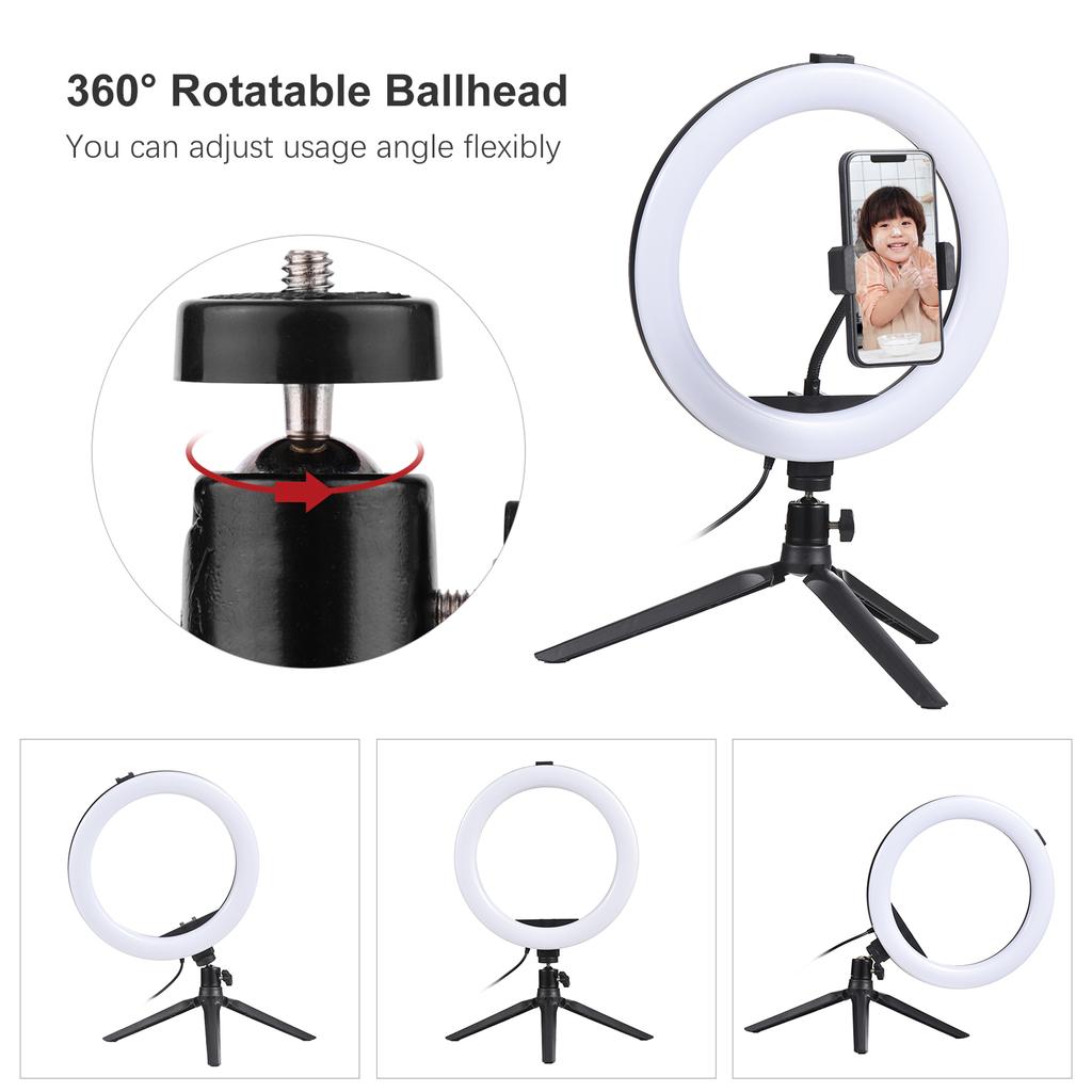 10 Inch LED Ring Light Video Conference Lighting 3 Lighting Modes 11 Levels Adjustable Brightness USB Powered with