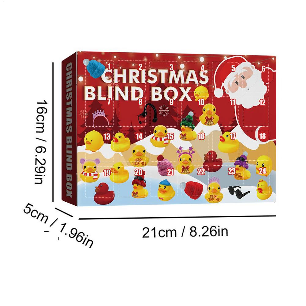 

24Pcs Christmas Rubber Ducks Christmas Countdown Calendar Toy Cute Holiday Rubber Ducks Ducking for Celebration Xmas Party Favor