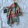 2025 new scarf small plaid accessories EDB trendy scarf college trendy autumn and winter warm dual-purpose shawl