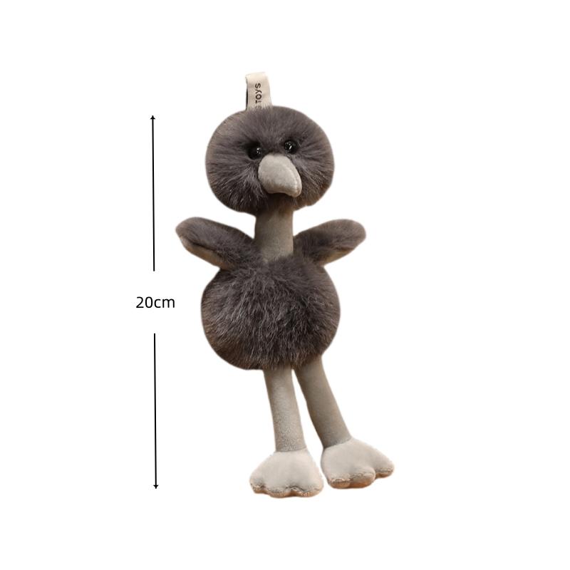 Peluche d'Autruche Douce Poupée Roulée Animal de Dessin Animé Porte-clés Pendentif Oreiller Pour Enfants Voiture Sac Décor Cadeau de Noël black