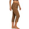 Women's High Waist Split Hem Capri Pants Casual Sporty Gym Workout Yoga Lounge Pants with Drawstring Waist and Side Pockets