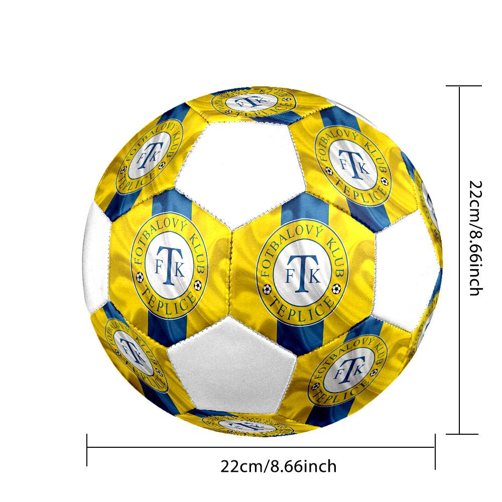 Football Club Teplice Size 5 Soccer Ball, Machine-Stitched PVC, Durable & High Bounce, All Ages Fit, Fan Merchandise, Matches & Outdoor Use.