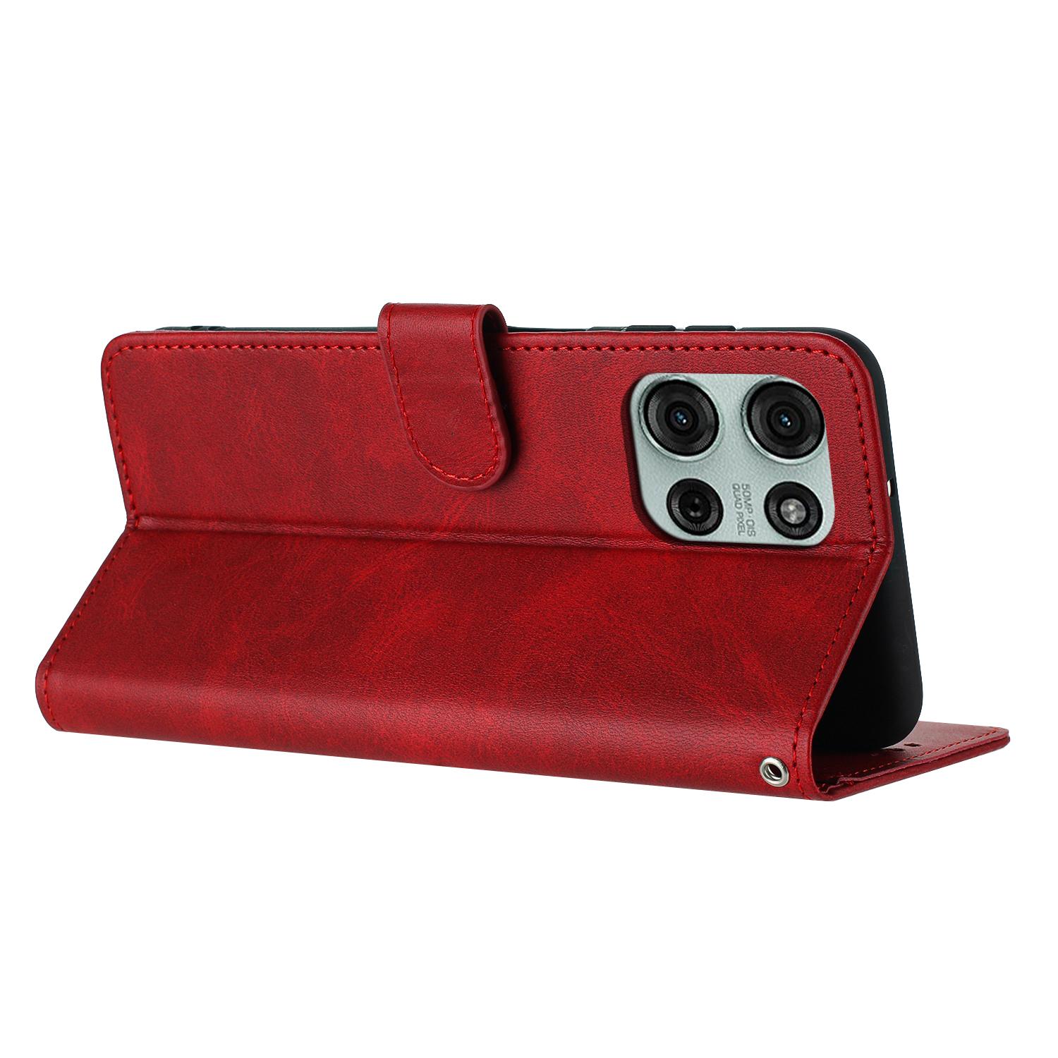 

For Motorola Moto G75 5G Case Flip Stand PU Leather Wallet Phone Cover Calf Texture Green
