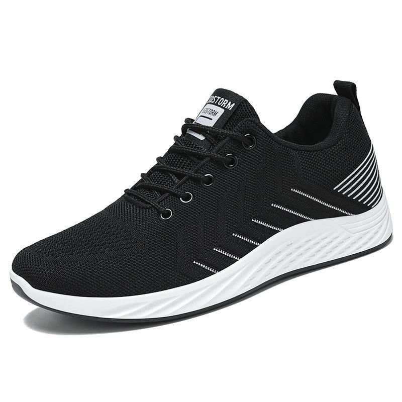 Shoes Men's New Sports Shoes Men's Large Size Soft-soled Men's Shoes Flying Woven Breathable Casual Shoes Shallow Mouth Versatile Single Shoes
