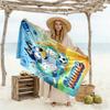 Bluey Soccer Fun Customized Name Beach Towel High Absorbency & Quick-Dry Portable for SwimmingBeachCamping Travel Beach AccessoriesGym