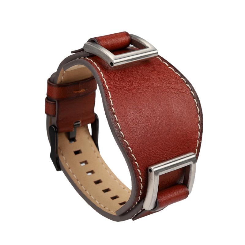 

Cowhide strap For Fossil JR1157 Watchband 24mm Men Watch Strap High Quality Leather Bracelet Retro Style Black Brown 24mm