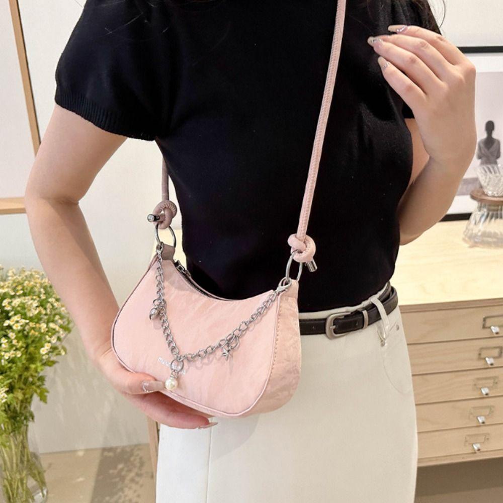 Korean Style Hobos Handbag PU Leather Shoulder Bag Portable Simple Crossbody Bag  Outdoor