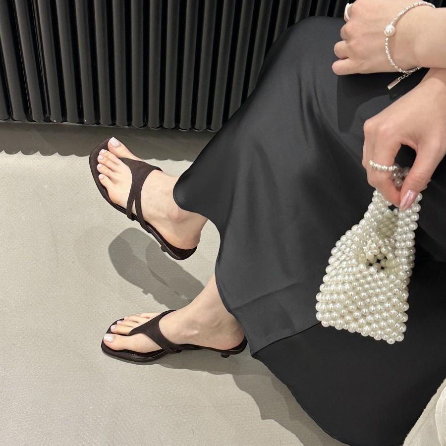 French minimalist temperament, toe stiletto sandals, flip-flops versatile, one word with cool slippers, women