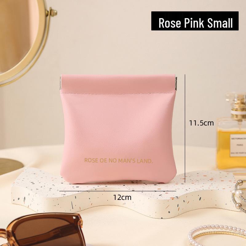 Portable Mini PU Makeup Bag with Automatic Closure for AirPods, Lipstick, and Miscellaneous Items