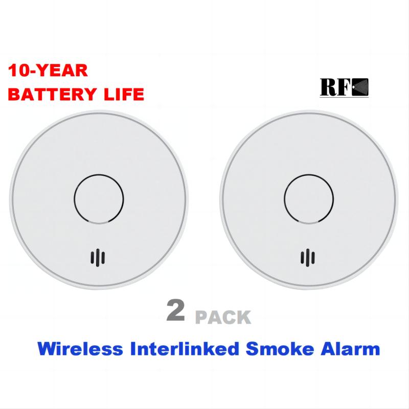 

Wireless Interlinked Smoke Alarm 10 Years Battery AS3786 Interconnected Smoke Detector with LED Indicator Silence Button VS02F